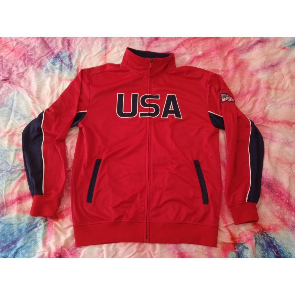 Team USA Red Tracksuit Top Jacket Men's Large Rhinox Brand